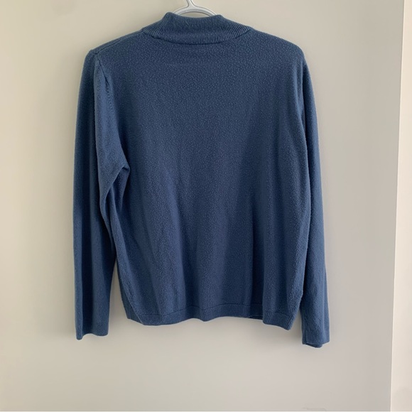 ALIA vintage mock neck sweater, blue - Picture 2 of 3